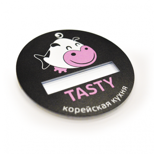 Бейдж с окном, 1-слойный пластик, УФ-печать