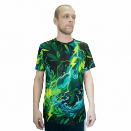 Футболка с полной запечаткой прямого кроя, модель с коротким рукавом, материл coolpass