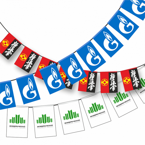 Флажная гирлянда с печатными прямоугольными флажками