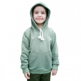 Толстовка с капюшоном из футера детская однотонная