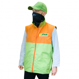 Жилет с подкладом однотонный сложного кроя, унисекс