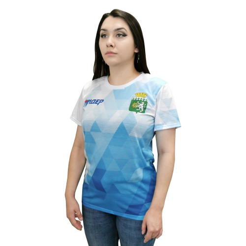 Футболка с полной запечаткой женская, модель с коротким рукавом, материал джерси