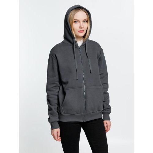 Толстовка на молнии с капюшоном Siverga Heavy 2.0, темно-серая (графит)