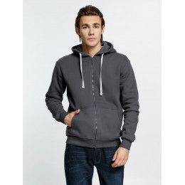 Толстовка на молнии с капюшоном Siverga Heavy, темно-серая (графит)