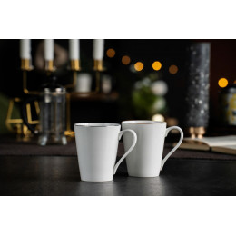 Кружка Select, белая с серебристой отводкой