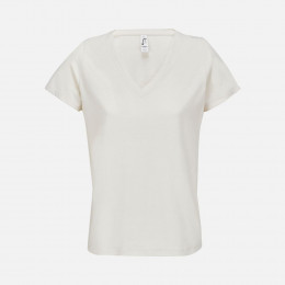 Футболка женская Regent Women с V-образным вырезом, молочно-белая