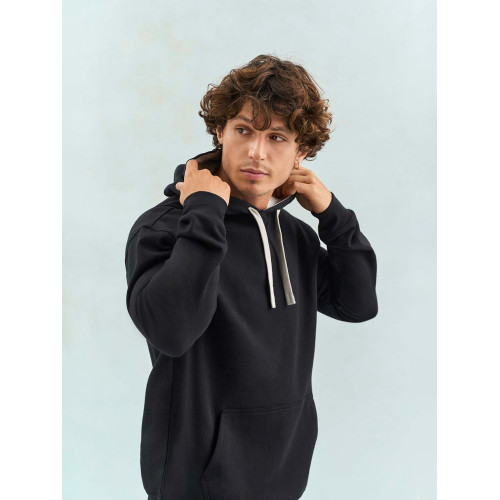 Худи унисекс Cameron, черное с серым меланжем