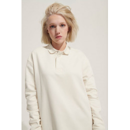 Рубашка поло оверсайз с длинным рукавом Heritage, серый меланж