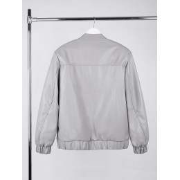 Бомбер из искусственной кожи Univer, серый