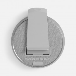 Bluetooth-колонка с беспроводной зарядкой и часами netEnergy, серая