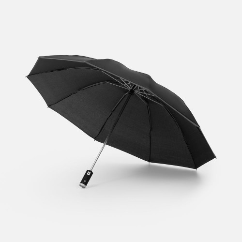 Зонт обратного сложения Norsken с фонариком, черный