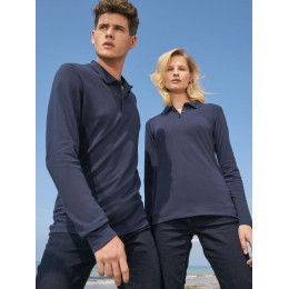 Рубашка поло мужская с длинным рукавом Perfect LSL Men, темно-синяя