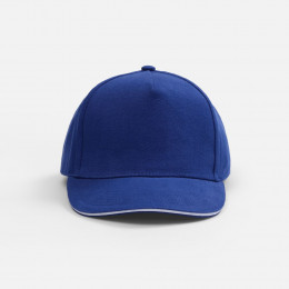 Бейсболка Classic 2.0, ярко-синяя с белым кантом