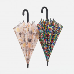 Зонт-трость Undercolor с полной запечаткой на заказ, с оранжевыми спицами