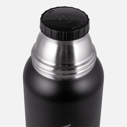 Термос Relaxika 1000 со стикерпаком, черный