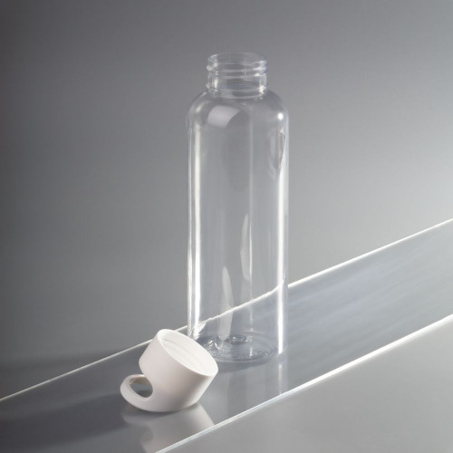 Бутылка для воды Plaske, прозрачная с белой крышкой