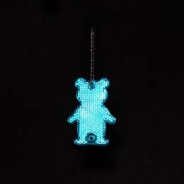 Пешеходный светоотражатель с цепочкой «Мишка», синий