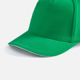 Бейсболка Long Beach, ярко-зеленая с белым