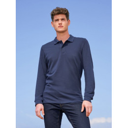 Рубашка поло мужская с длинным рукавом Perfect LSL Men, темно-синяя
