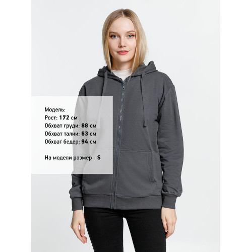 Толстовка на молнии с капюшоном Siverga 2.0, темно-серая (графит)