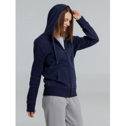 Толстовка на молнии с капюшоном унисекс King, темно-синяя