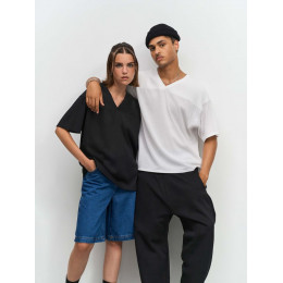 Футболка унисекс Nino с V-образным вырезом, белая