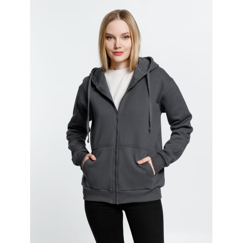 Толстовка на молнии с капюшоном Siverga Heavy 2.0, темно-серая (графит)