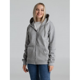 Толстовка на молнии с капюшоном Unit Siverga Heavy, серый меланж