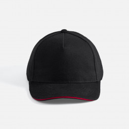 Бейсболка Long Beach, черная с красным