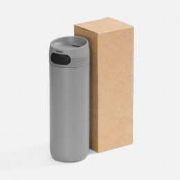 Термостакан X1 с цветной кнопкой, серый с черным