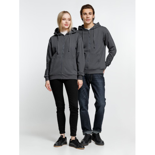Толстовка на молнии с капюшоном Siverga 2.0, темно-серая (графит)