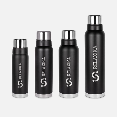 Термос Relaxika 1600 со стикерпаком, черный