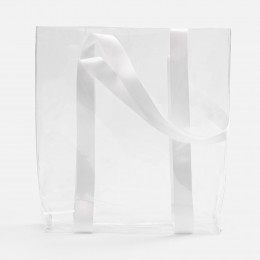 Шопер Clear Fest, ver.2, прозрачный с белыми ручками