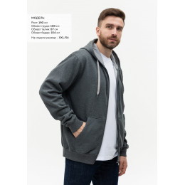 Толстовка мужская STAN с капюшоном на молнии футер с начёсом 280, 17