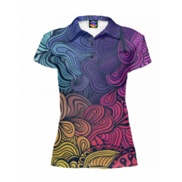 Футболка поло женская с полной запечаткой